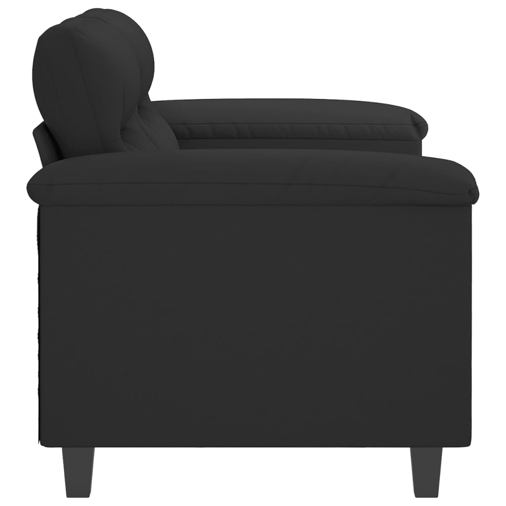 Tweezitsbank 120 cm microvezelstof zwart