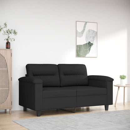 Tweezitsbank 120 cm microvezelstof zwart