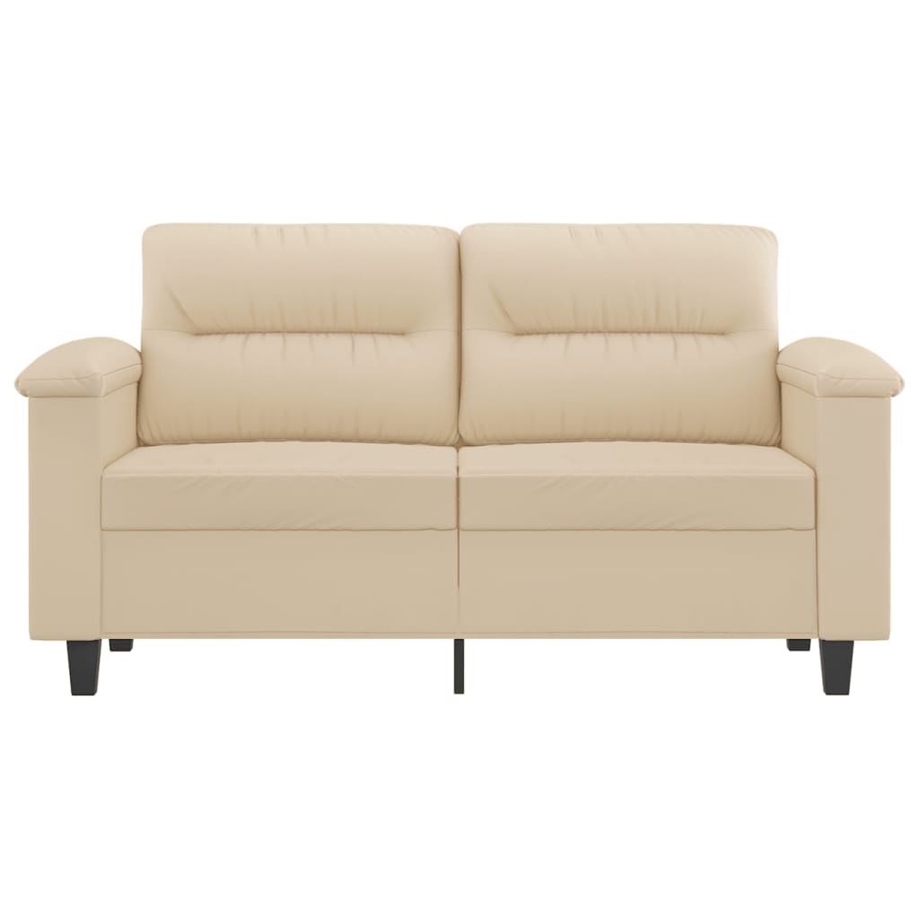 Tweezitsbank 120 cm microvezelstof crème