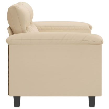 Tweezitsbank 120 cm microvezelstof crème