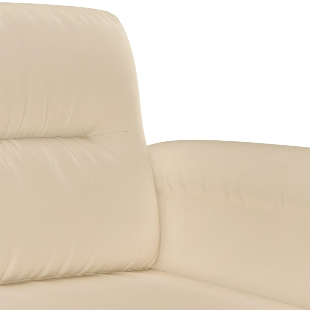 Tweezitsbank 120 cm microvezelstof crème