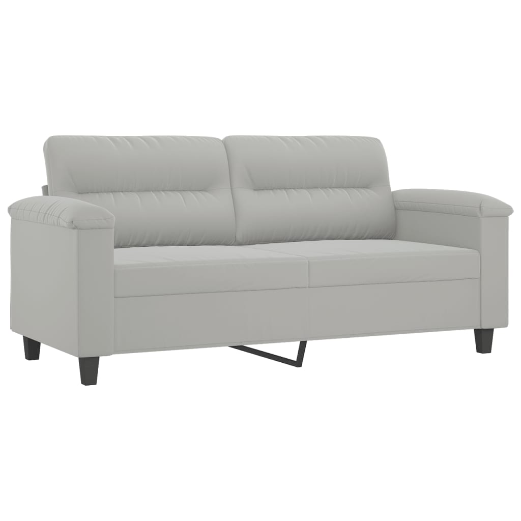 Tweezitsbank 140 cm microvezelstof lichtgrijs