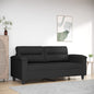 Tweezitsbank 140 cm microvezelstof zwart