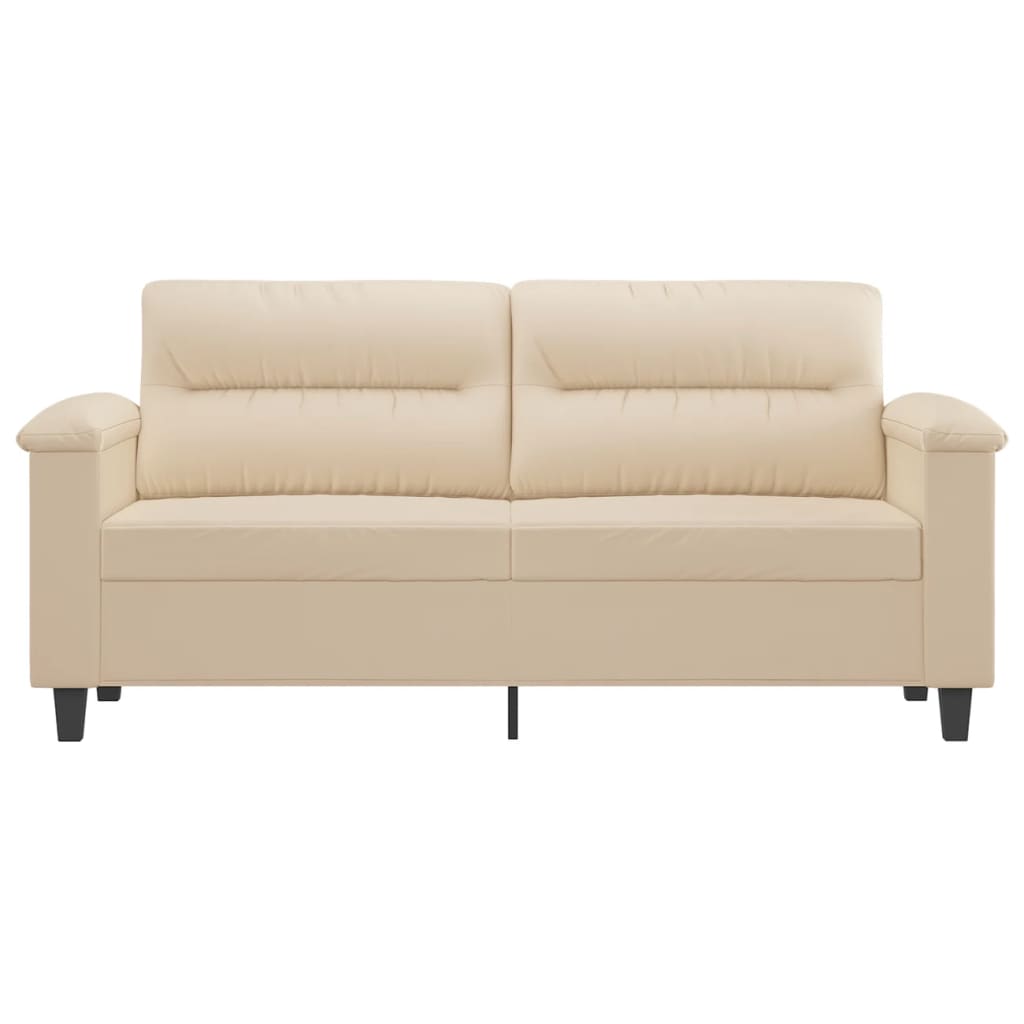 Tweezitsbank 140 cm microvezelstof crème