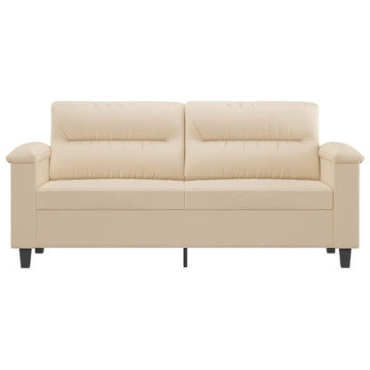 Tweezitsbank 140 cm microvezelstof crème