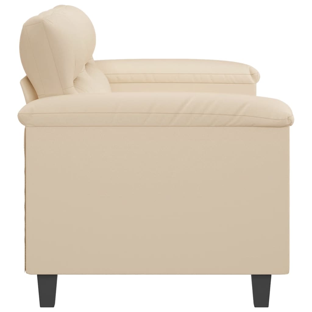 Tweezitsbank 140 cm microvezelstof crème