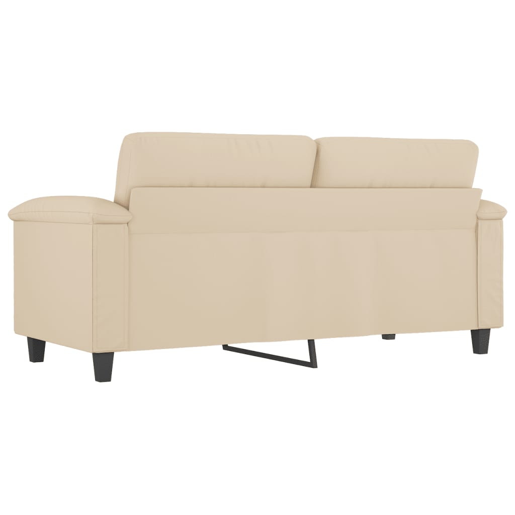 Tweezitsbank 140 cm microvezelstof crème