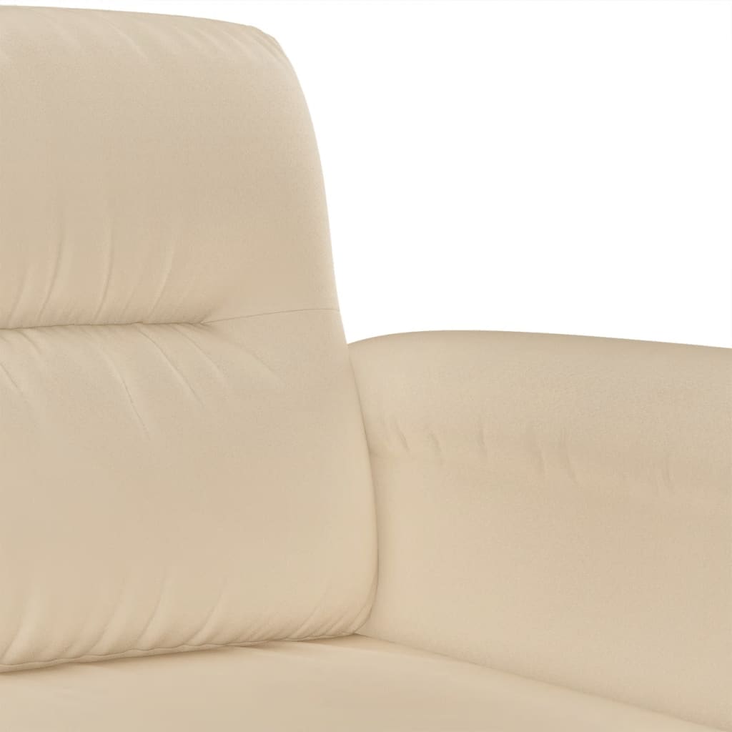 Tweezitsbank 140 cm microvezelstof crème