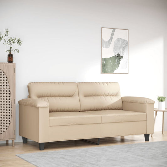 Tweezitsbank 140 cm microvezelstof crème