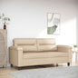 Tweezitsbank 140 cm microvezelstof crème