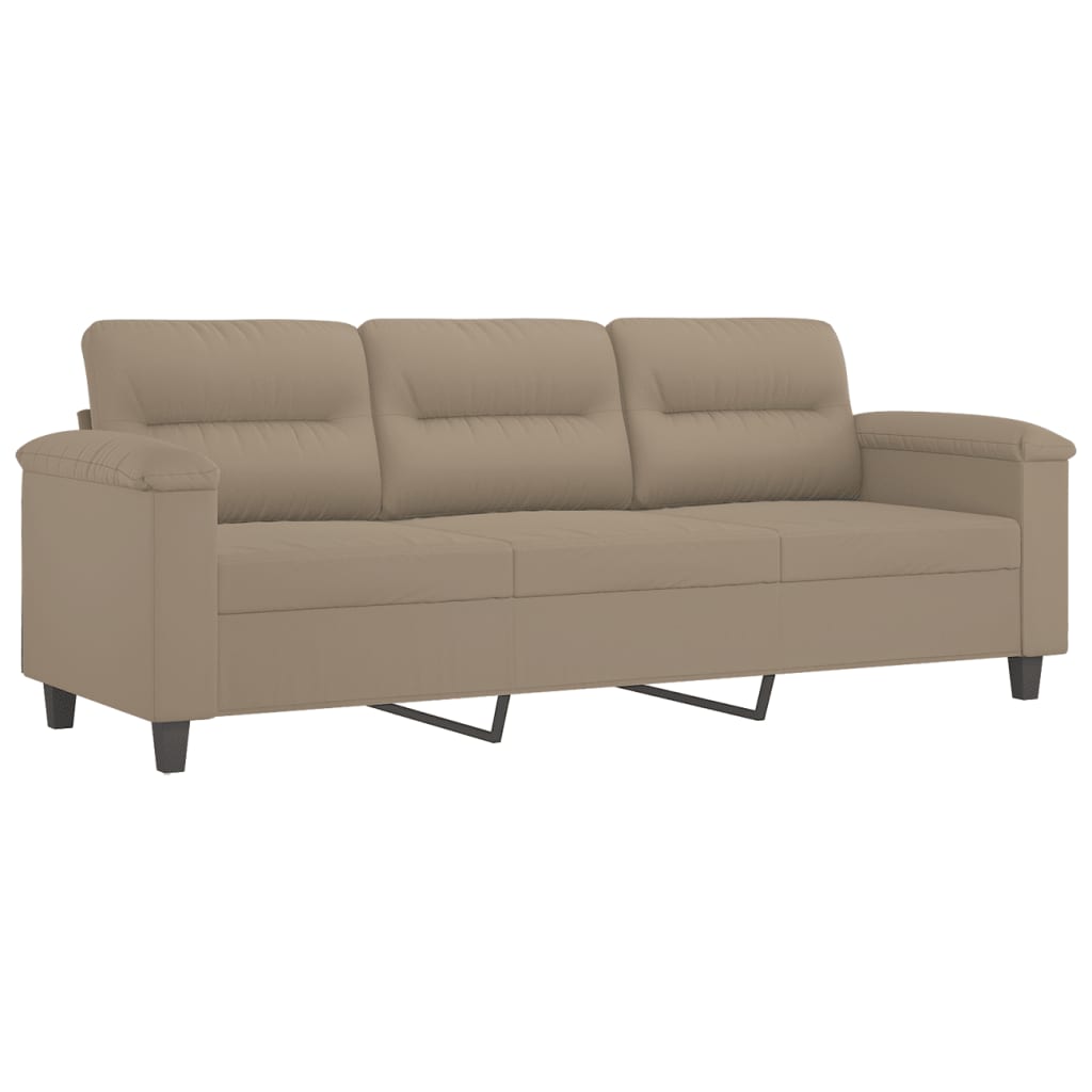 Driezitsbank 180 cm microvezelstof taupe