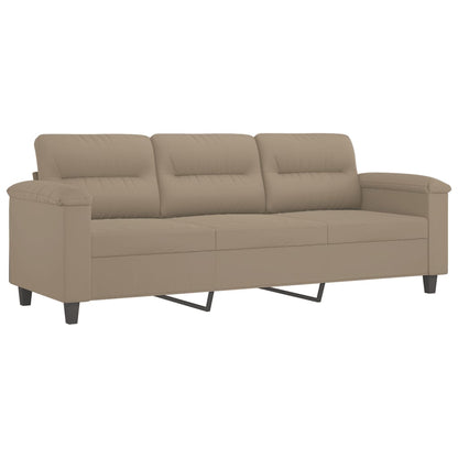 Driezitsbank 180 cm microvezelstof taupe