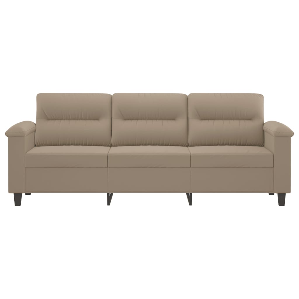 Driezitsbank 180 cm microvezelstof taupe