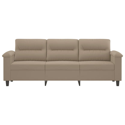 Driezitsbank 180 cm microvezelstof taupe