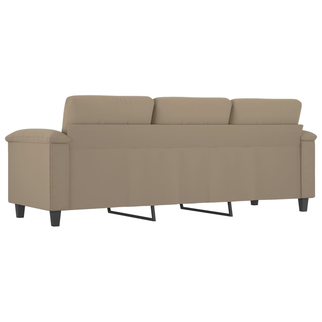 Driezitsbank 180 cm microvezelstof taupe