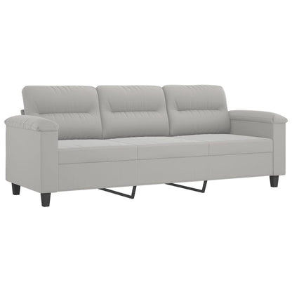 Driezitsbank 180 cm microvezelstof lichtgrijs