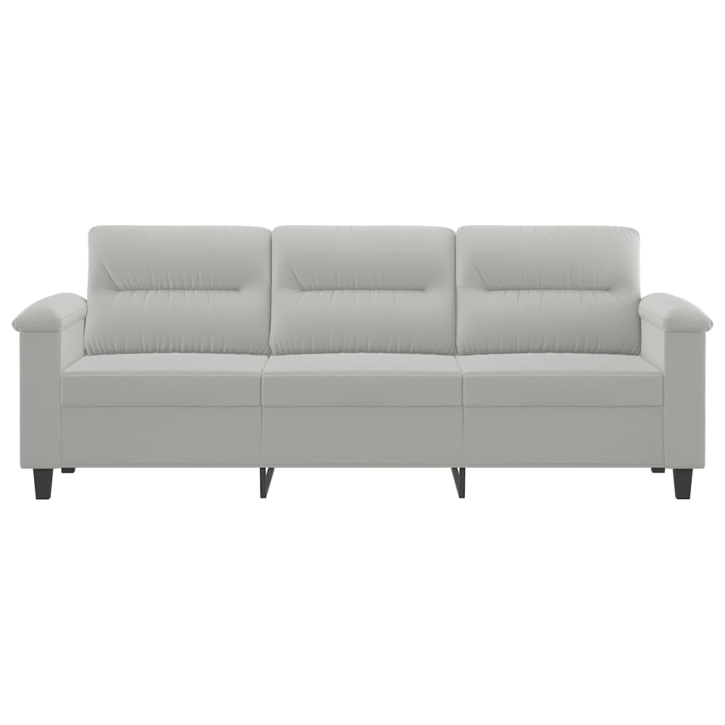 Driezitsbank 180 cm microvezelstof lichtgrijs