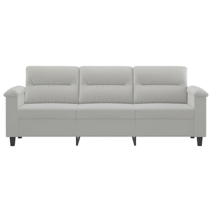 Driezitsbank 180 cm microvezelstof lichtgrijs