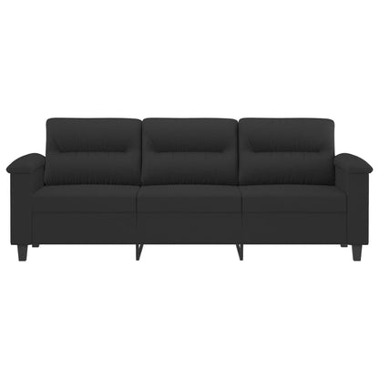 Driezitsbank 180 cm microvezelstof zwart