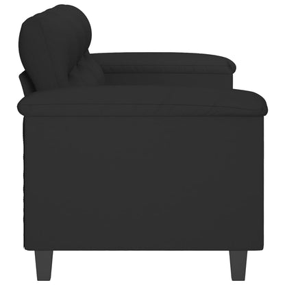 Driezitsbank 180 cm microvezelstof zwart