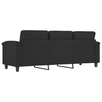 Driezitsbank 180 cm microvezelstof zwart