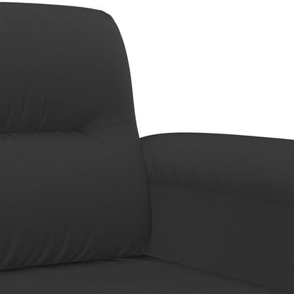 Driezitsbank 180 cm microvezelstof zwart