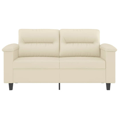 Tweezitsbank 120 cm kunstleer crèmekleurig