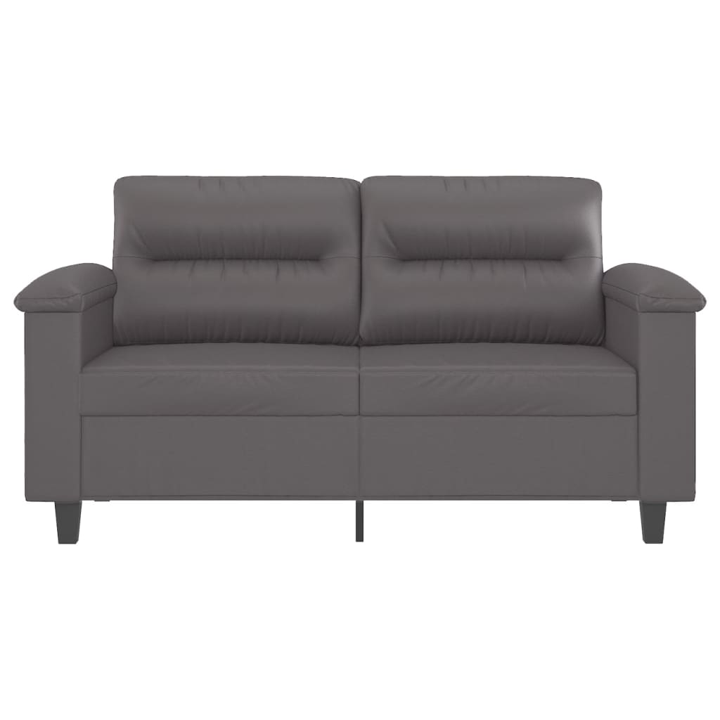 Tweezitsbank 120 cm kunstleer grijs