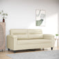 Tweezitsbank 140 cm kunstleer crèmekleurig