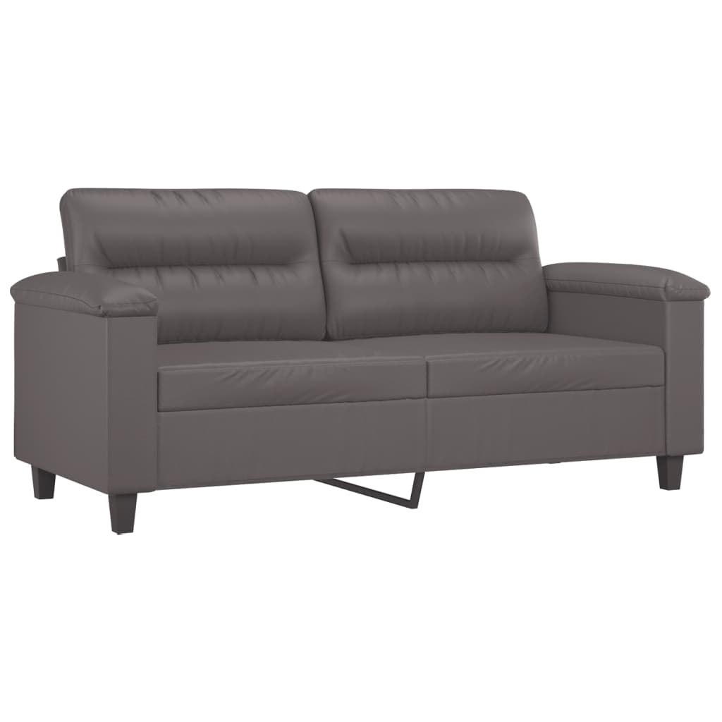 Tweezitsbank 140 cm kunstleer grijs