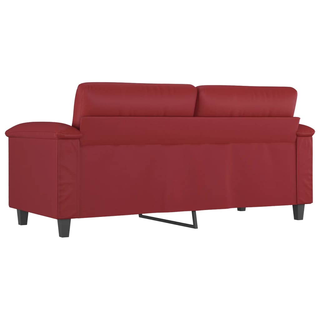 Tweezitsbank 140 cm kunstleer wijnrood