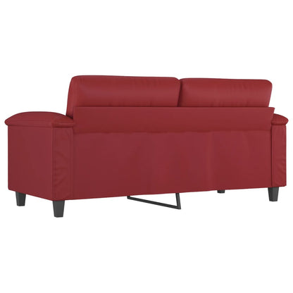 Tweezitsbank 140 cm kunstleer wijnrood