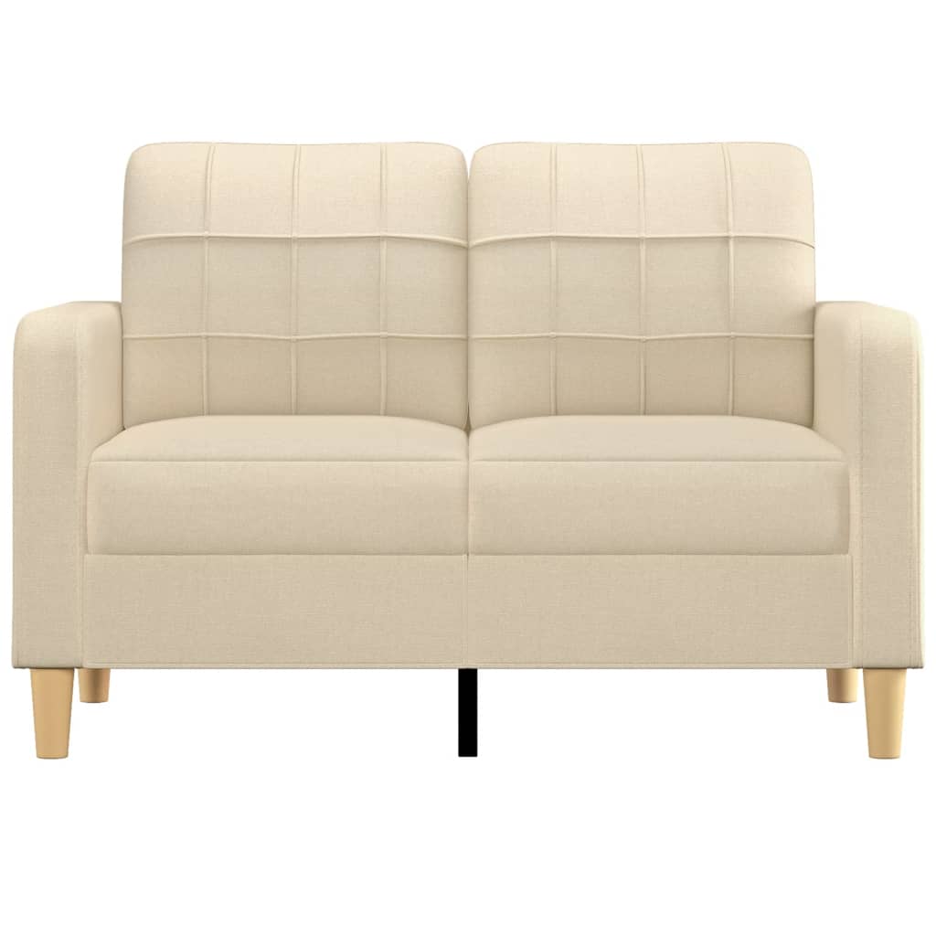 Tweezitsbank 120 cm stof crèmekleurig
