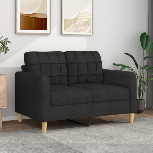 Tweezitsbank 120 cm stof zwart