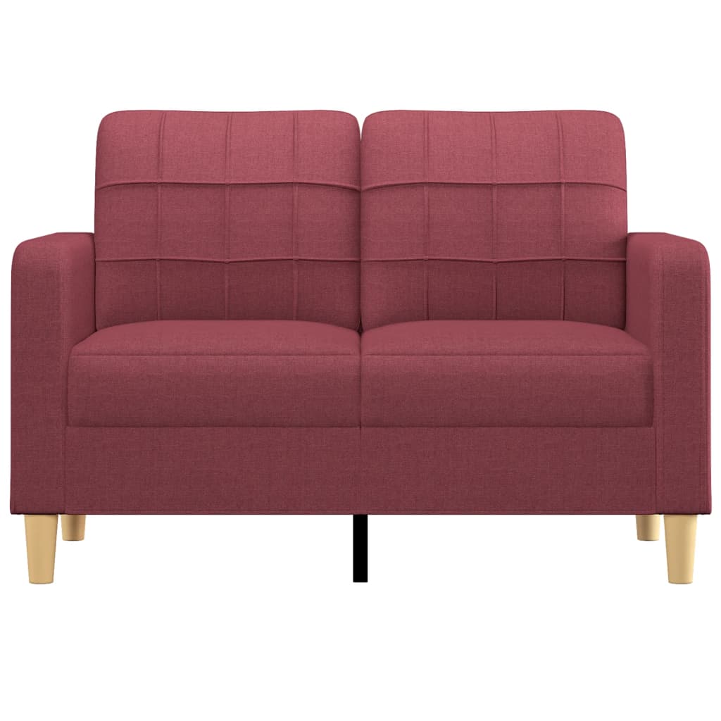 Tweezitsbank 120 cm stof wijnrood