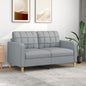 Tweezitsbank 140 cm stof lichtgrijs