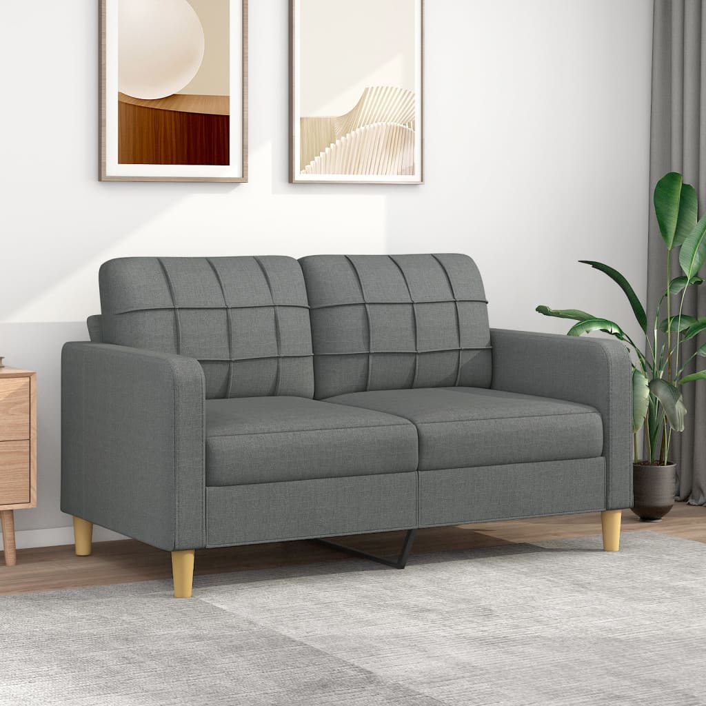 Tweezitsbank 140 cm stof donkergrijs