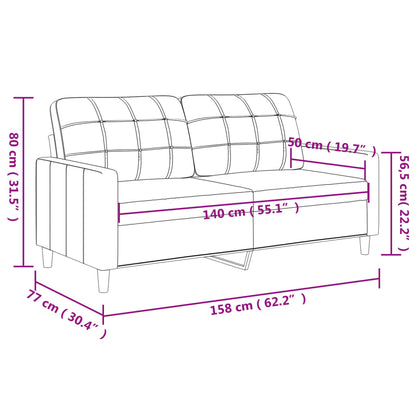 Tweezitsbank 140 cm stof crèmekleurig
