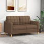 Tweezitsbank 140 cm stof bruin
