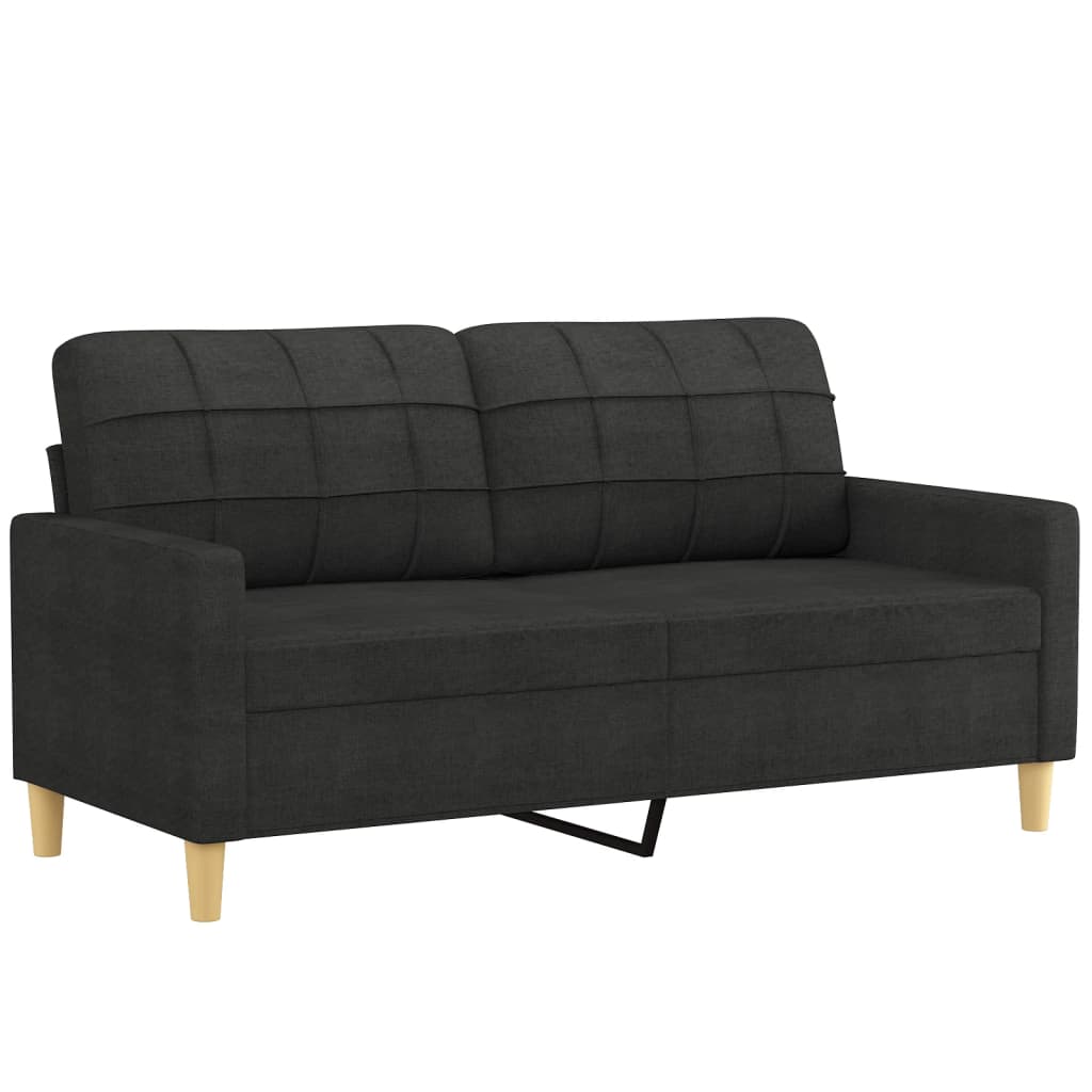 Tweezitsbank 140 cm stof zwart
