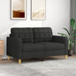 Tweezitsbank 140 cm stof zwart
