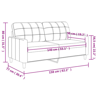 Tweezitsbank 140 cm stof taupe