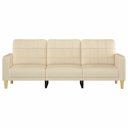 Driezitsbank 180 cm stof crèmekleurig