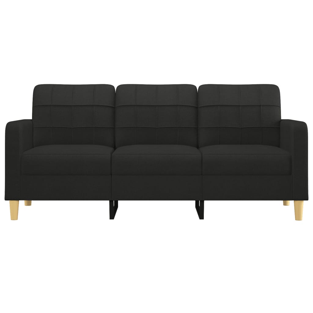 Driezitsbank 180 cm stof zwart
