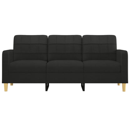 Driezitsbank 180 cm stof zwart