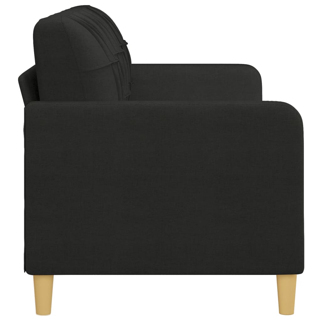 Driezitsbank 180 cm stof zwart