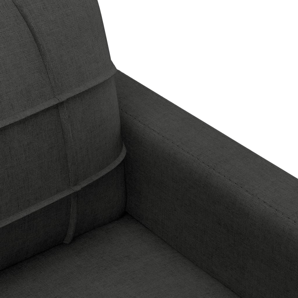 Driezitsbank 180 cm stof zwart