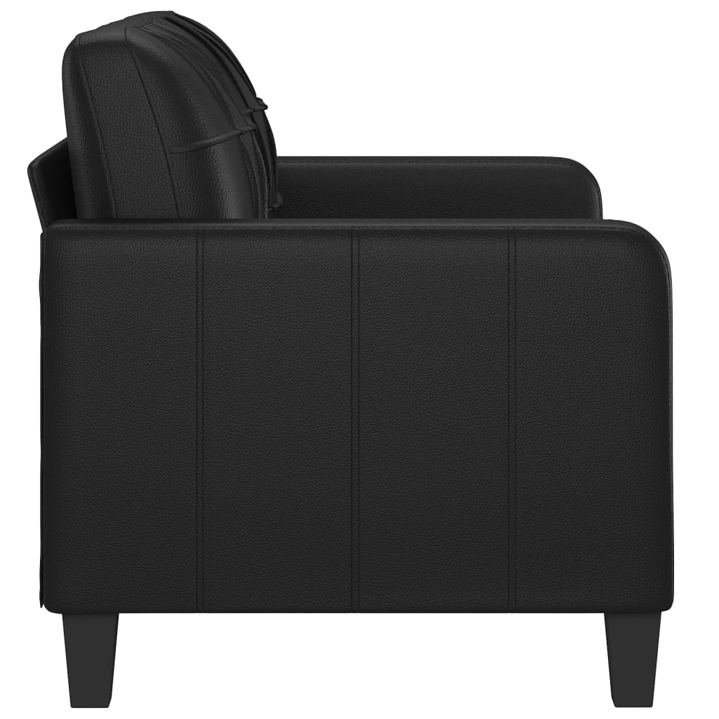 Tweezitsbank 120 cm kunstleer zwart