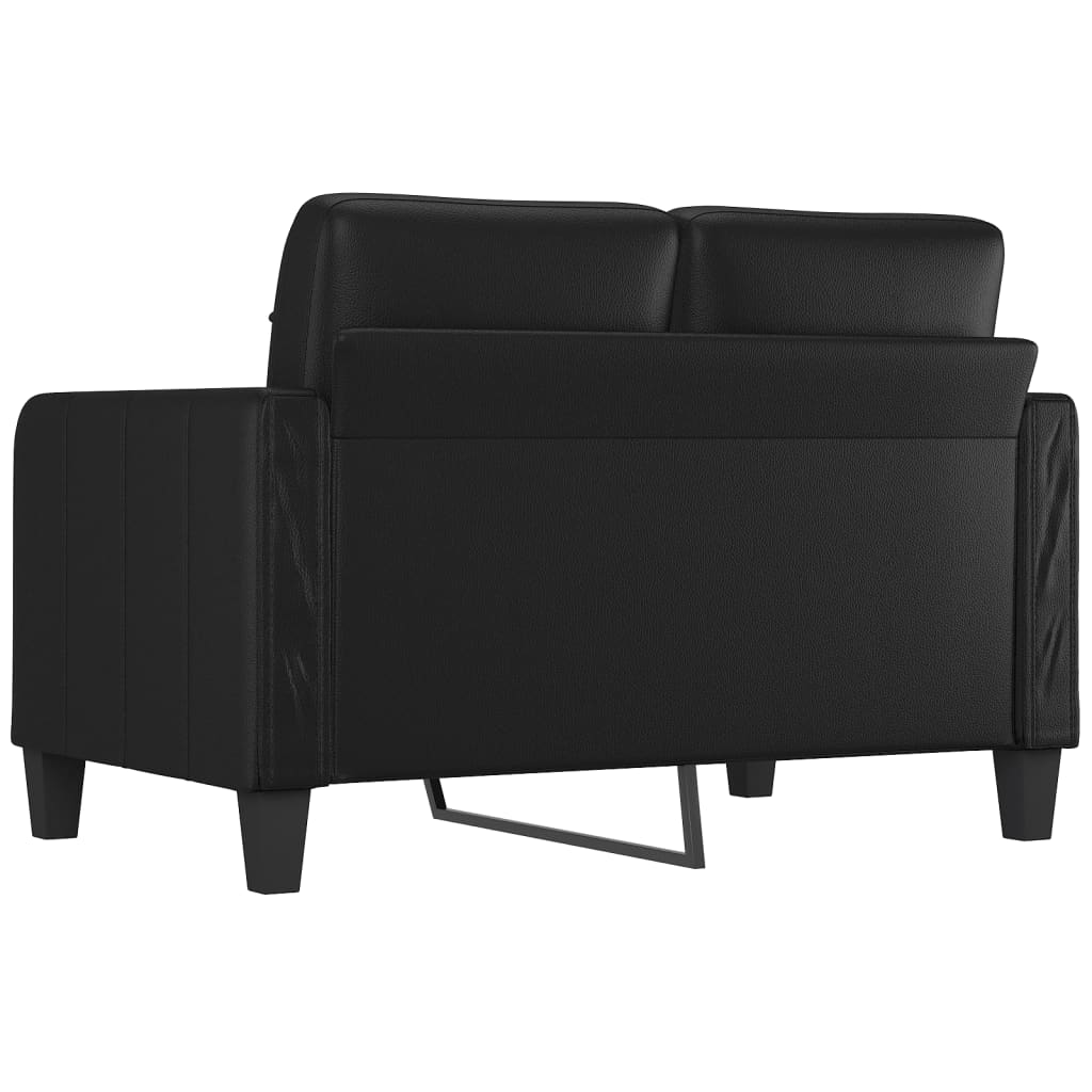 Tweezitsbank 120 cm kunstleer zwart