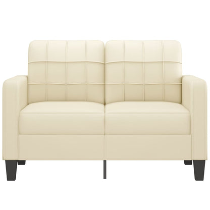 Tweezitsbank 120 cm kunstleer crèmekleurig